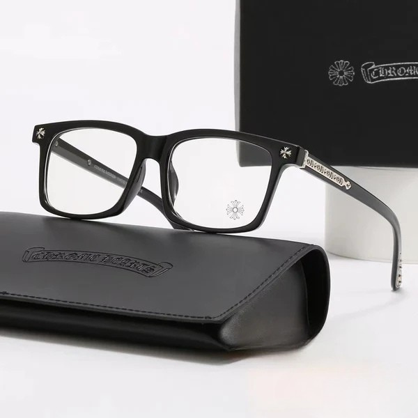 Chrome Square-Frame Glasses